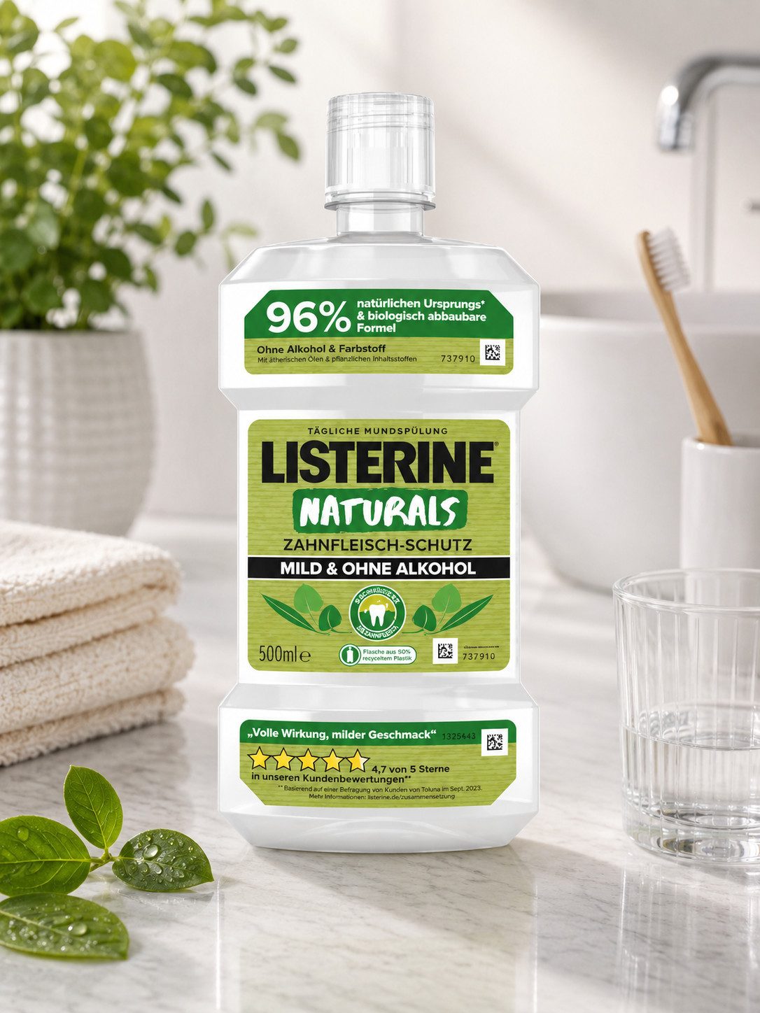 Listerine Mundspülung Listerine Mundspülung Naturals Zahnfleischschutz, 500 ml