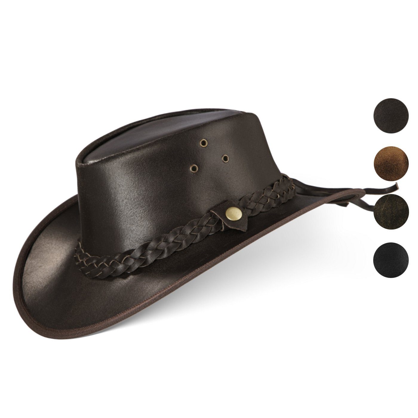 BLACK FOREST FOX Cowboyhut TEXAS Unisex Western Reiten Cowboy Leder Hut in 4 Farben Horse Brown Размер XXL