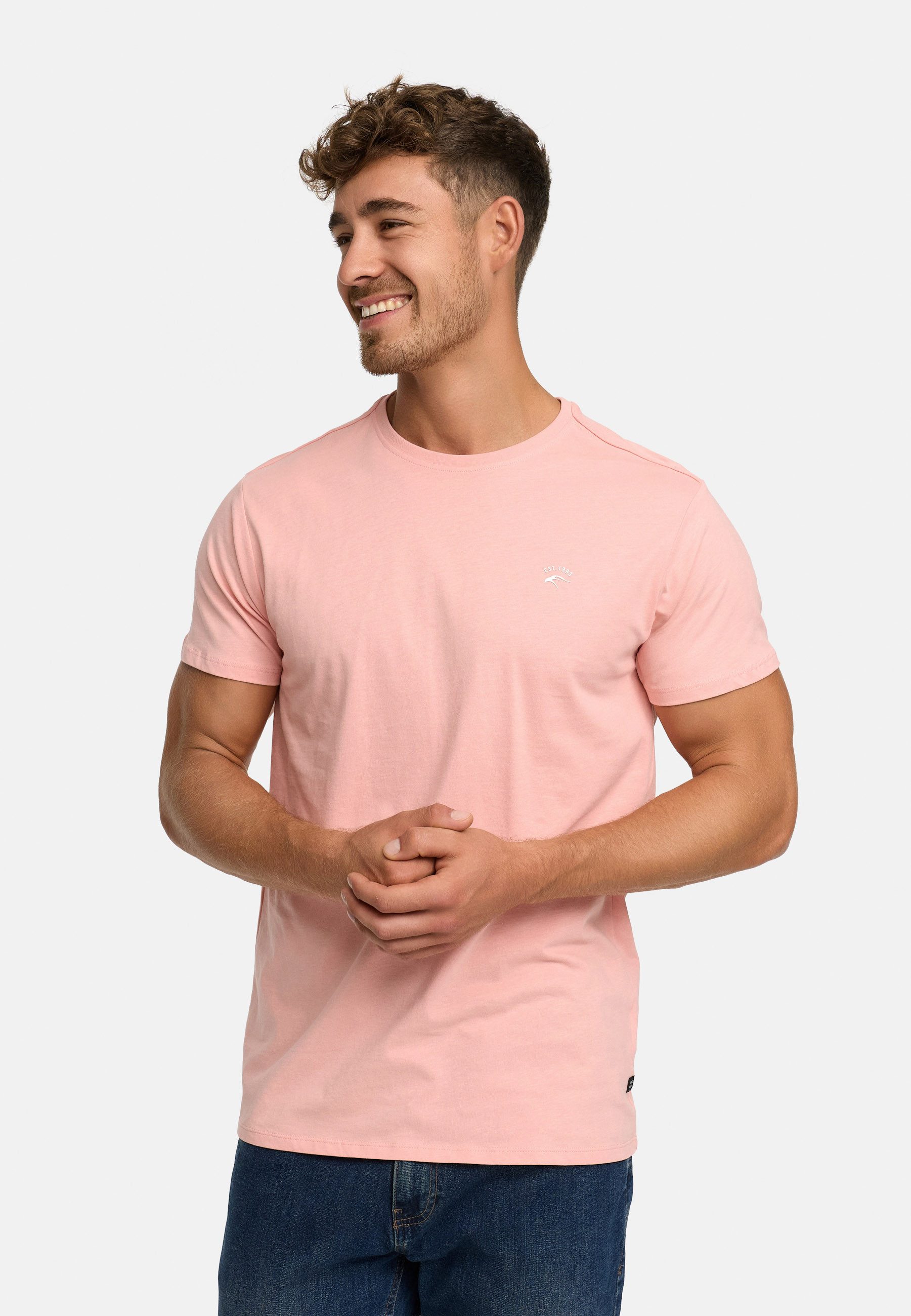 Indicode T-Shirt Herren Kloge Shirt Tee Herrenshirt mit dezentem Label-Deta günstig online kaufen