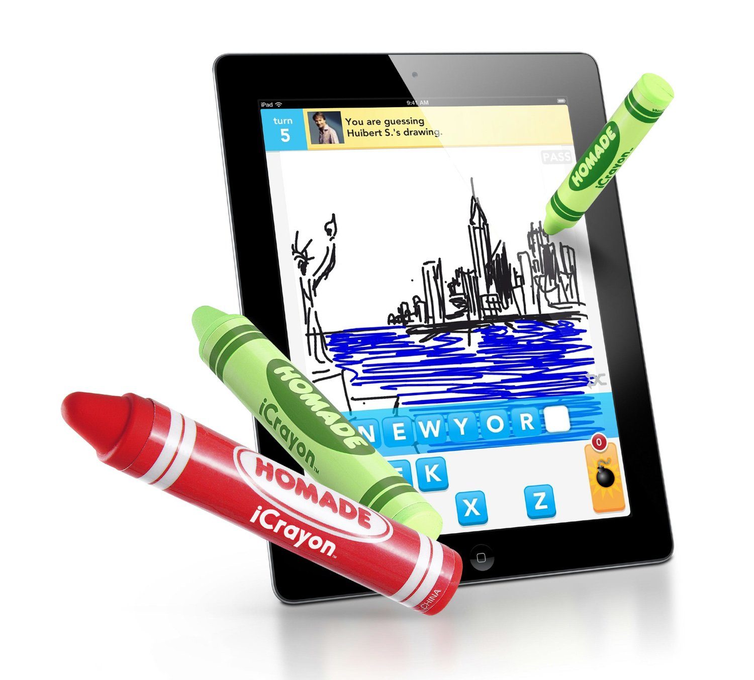 Thumbs Up Eingabestift iCrayon (schwarz) Stift für Smartphones und Планшеты