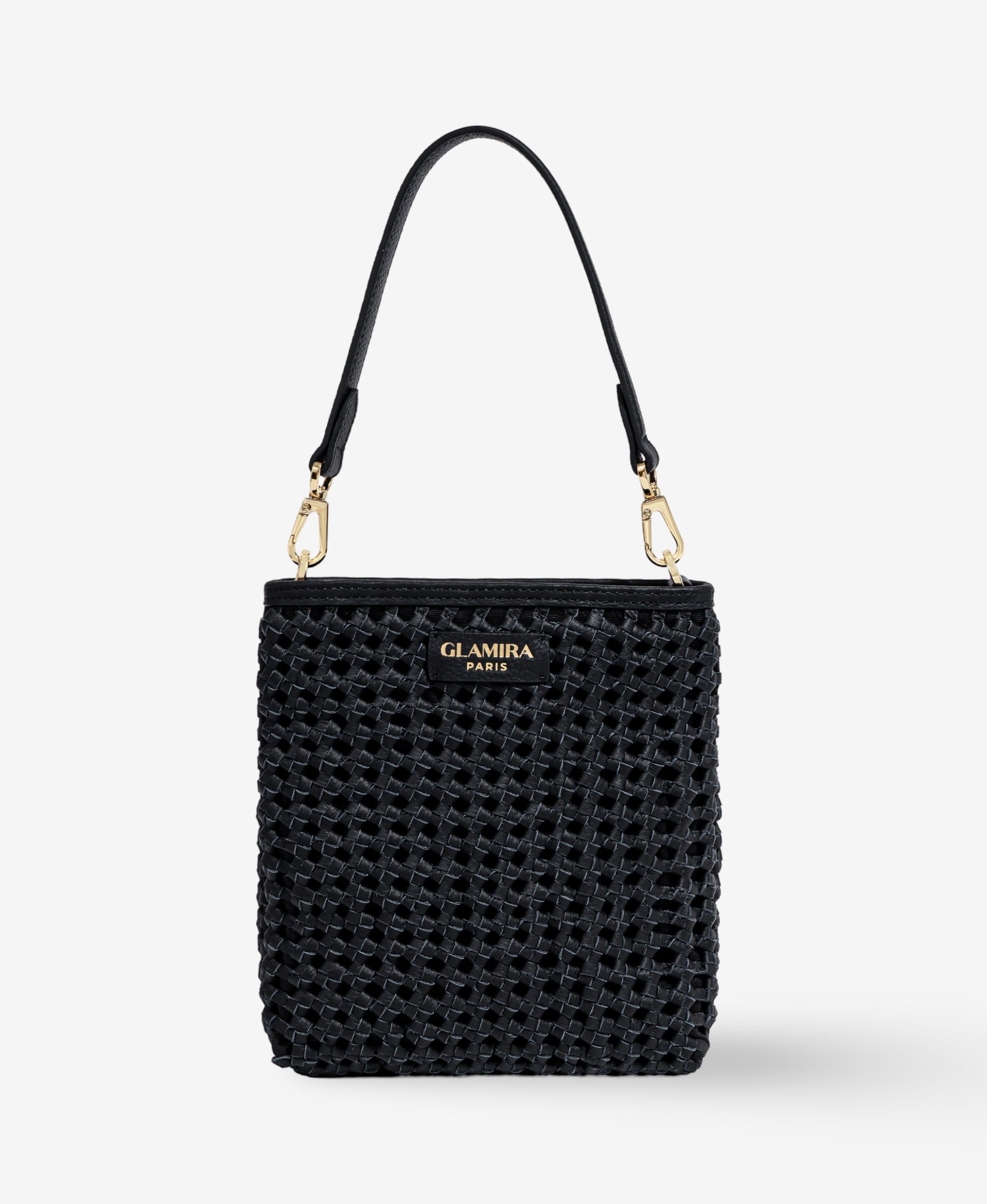 GLAMIRA Handtasche Cleopatra's Charm Schwarze Schultertasche (1-tlg), echt Leder