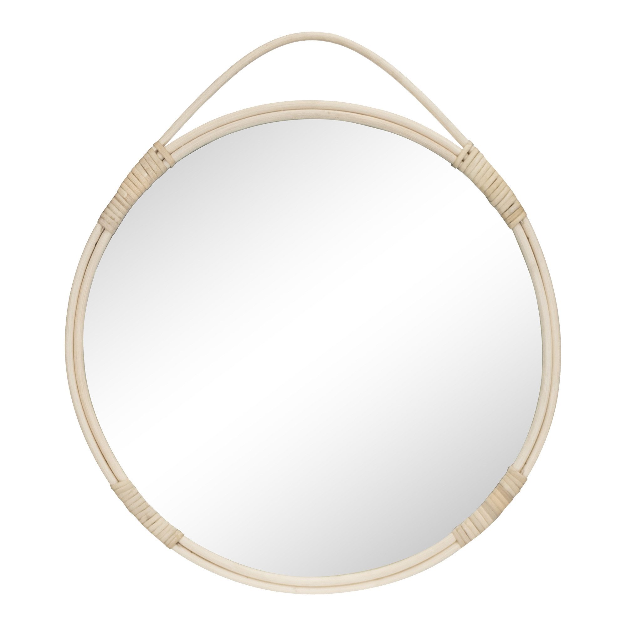 House Nordic Spiegel in Natur, Rattan, Glas - 2x50x50cm (BxHxT)