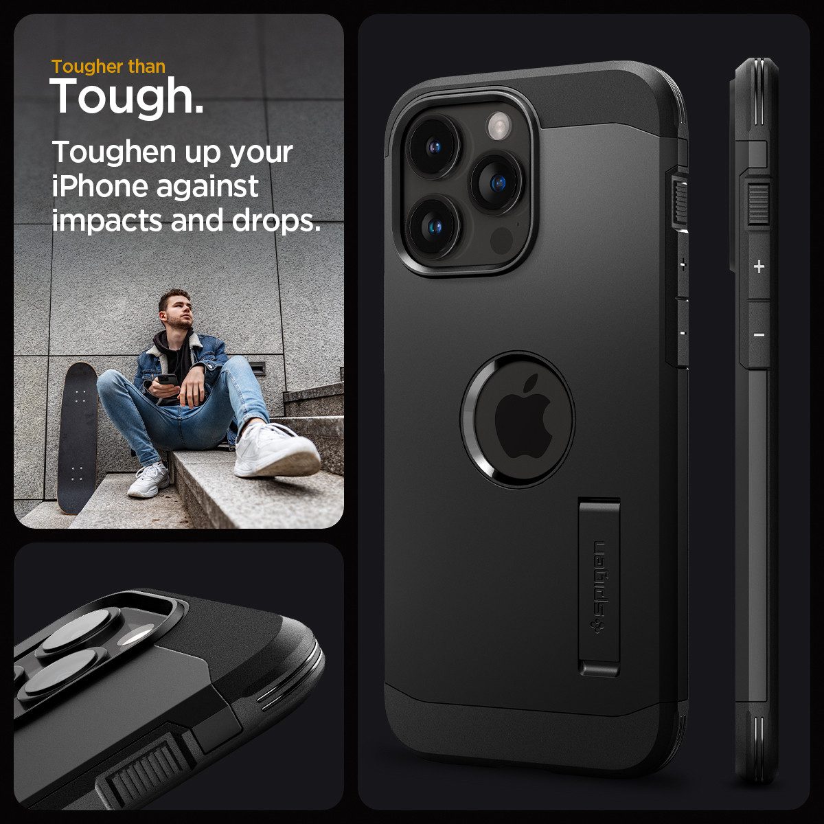 Spigen Handyhülle Hülle für iPhone 15 Pro Max Magsafe Schutzhülle Case Robust Hülle 6,7 Zoll, Militärstandard-zertifiziert, Ständer, Magsafe