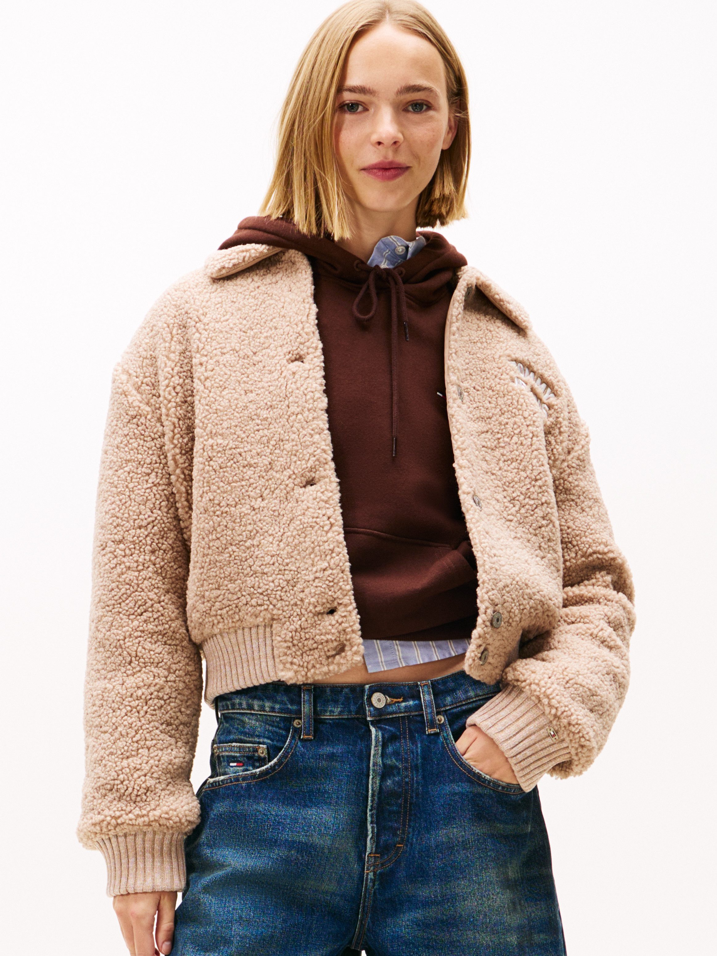 Tommy Jeans Plüschjacke TJW TEDDY VARSITY günstig online kaufen