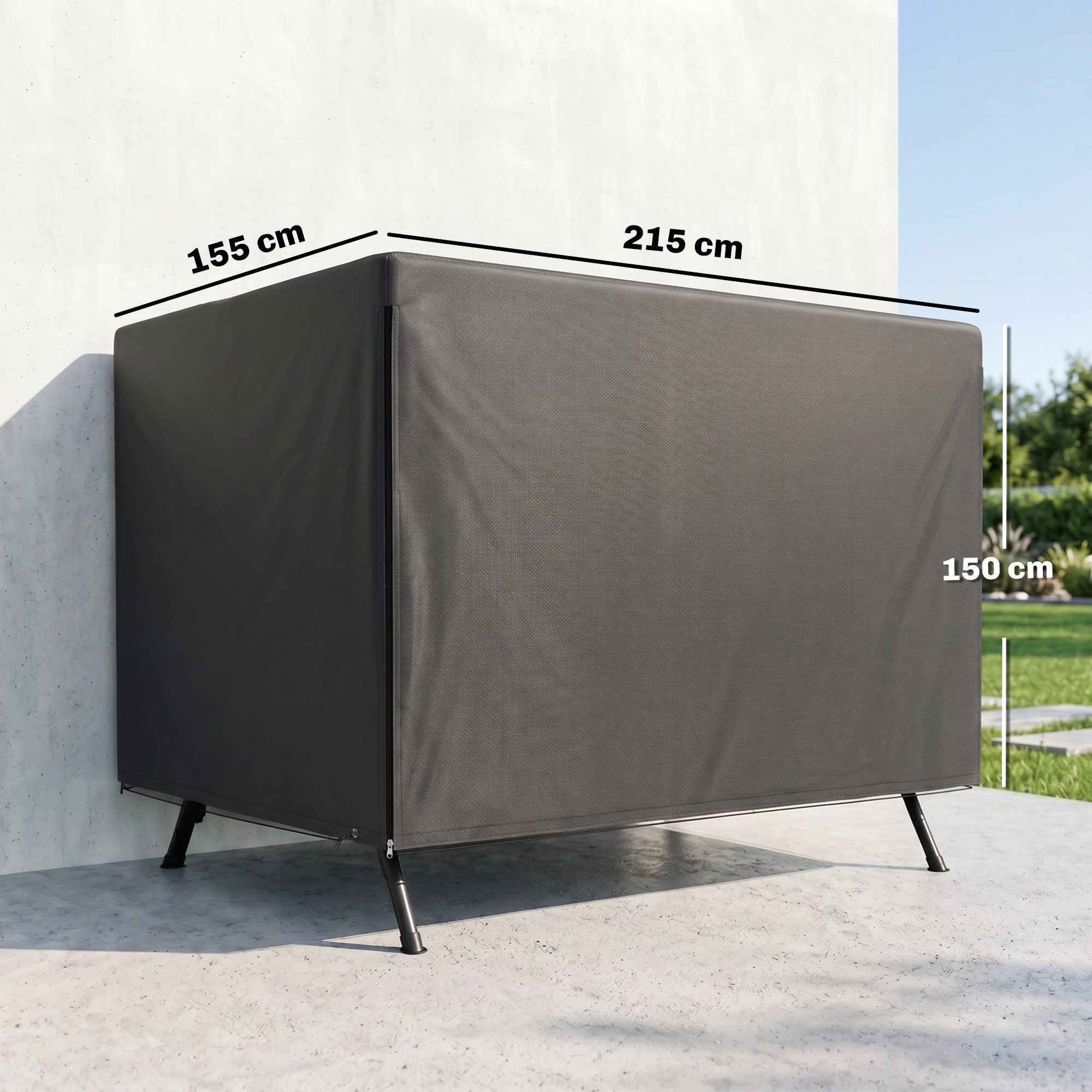 Outsunny Gartenmöbel-Schutzhülle Hollywoodschaukel Abdeckung, wasserdicht, Schutzhülle, winddicht (Hollywoodschaukel Abdeckung, 1-St., Abdeckplane), für Gartenmöbel, Hängesessel, 215 x 155 x 150 cm Schwarz