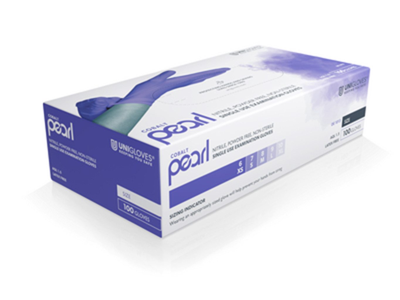 Unigloves® Nitril-Handschuhe Cobalt Pearl (Packung, 100-St) Gr. M (7-8)