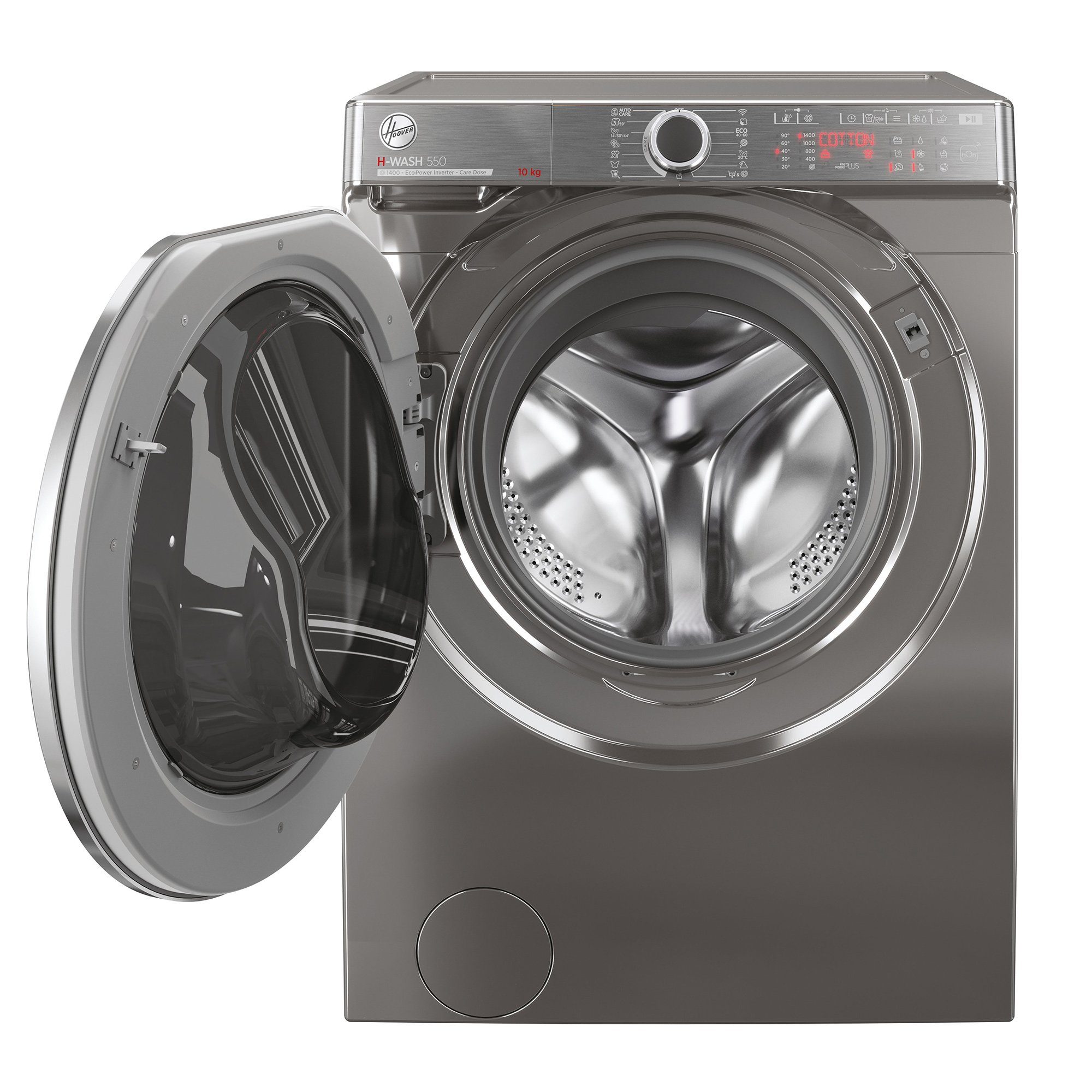 Hoover Waschmaschine H-WASH / Care, App hOn Wi-Fi 10 H5WPBD410AMBCR/S, 550 Mengenautomatik Expert + Design U/min, ActiveSteam, Power Bluetooth, kg, 1400