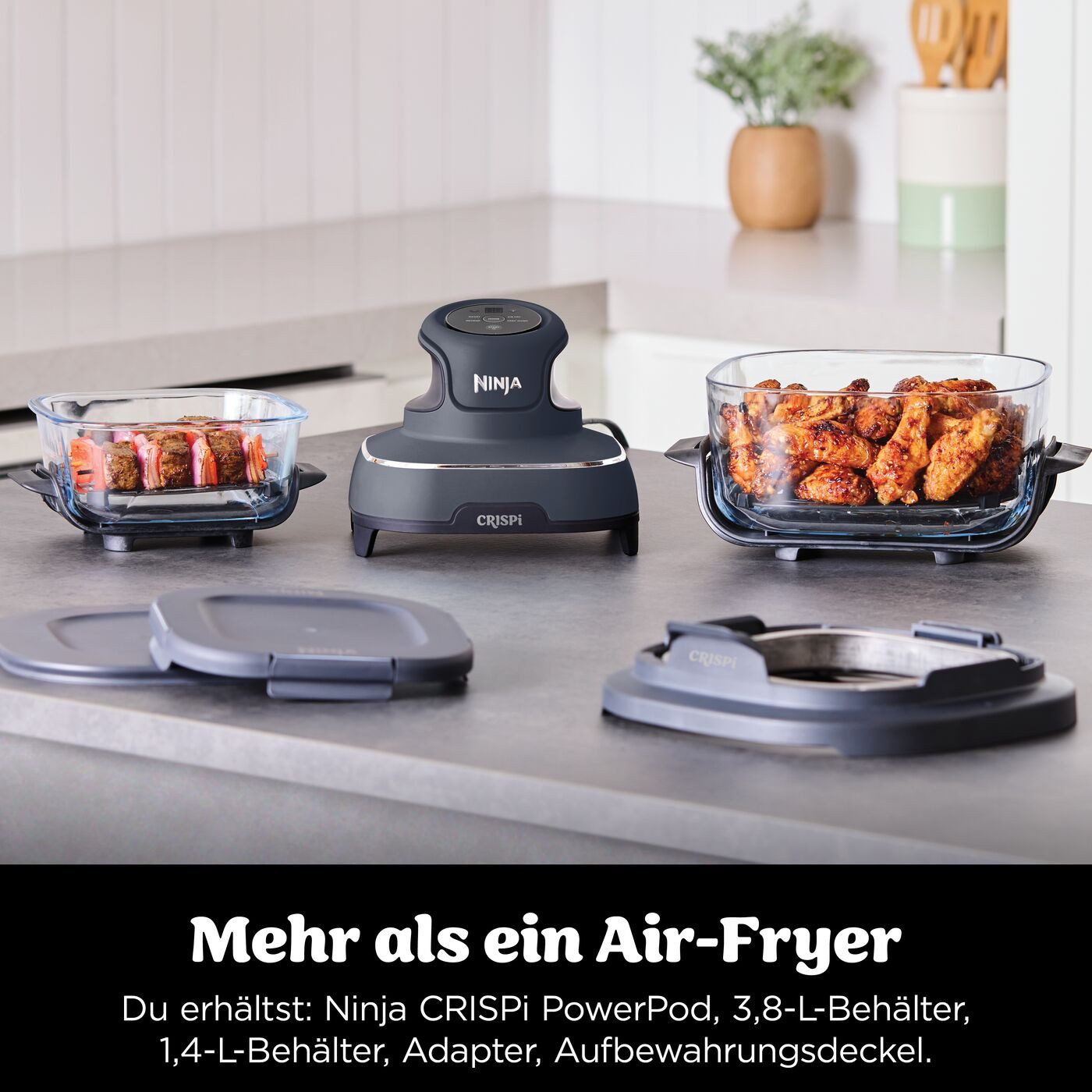 NINJA Heißluftfritteuse CRISPi 4-in-1 Cyber Space - FN101EUGY, 1700 W, tragbar