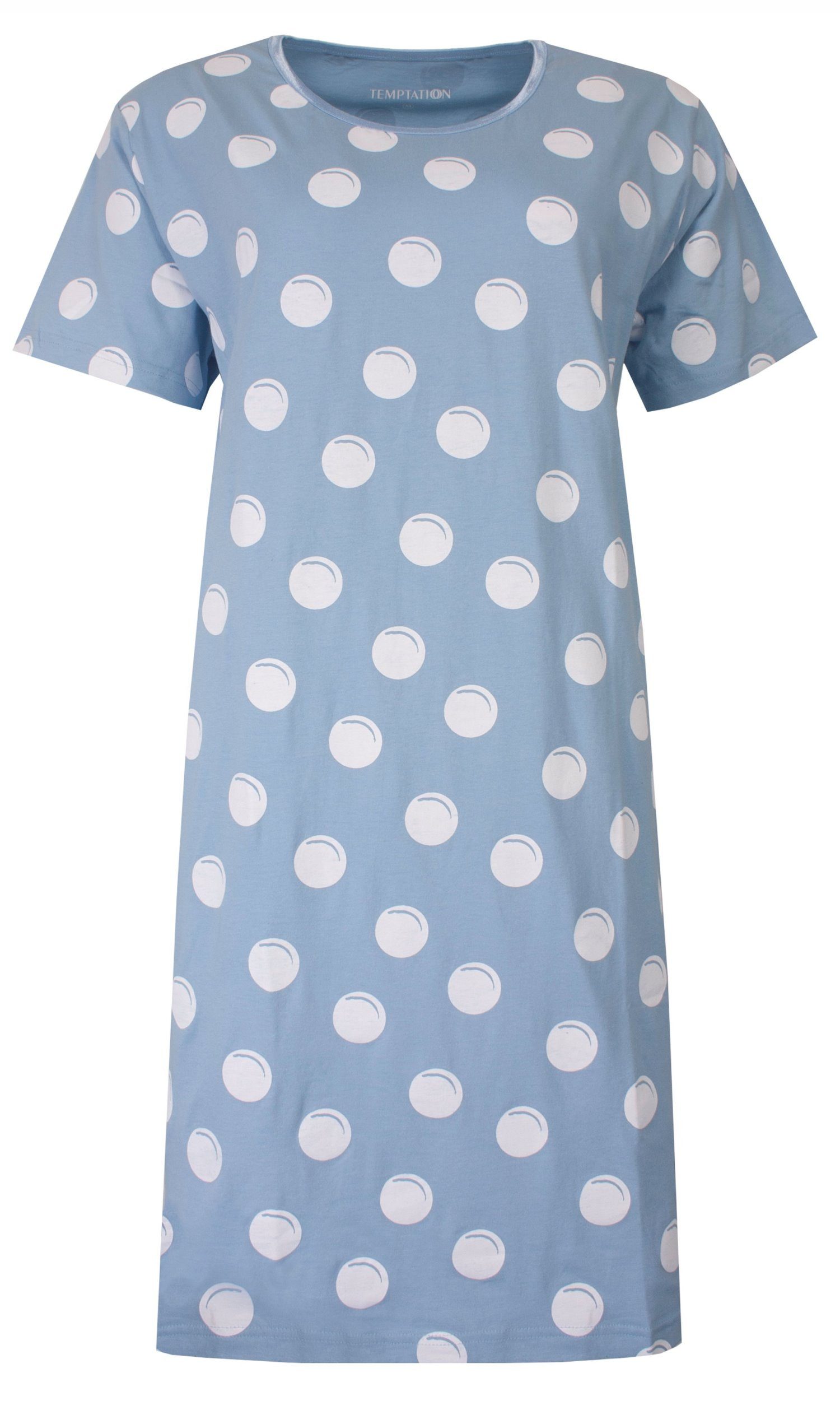 TEMPTATION Nachthemd Damen Schlafshirt mit kurzem Arm (1-tlg) Baumwolle günstig online kaufen