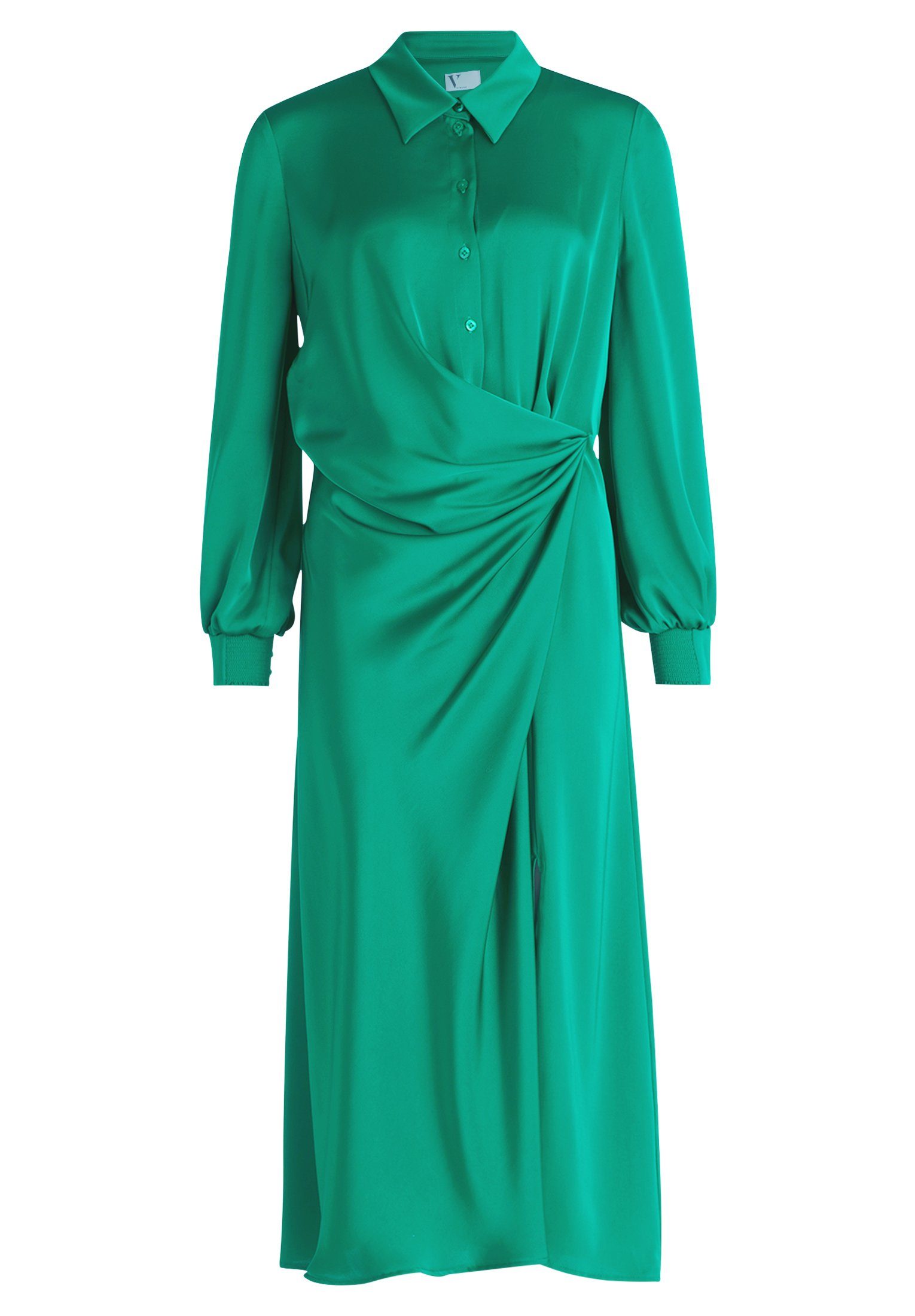 mit Irish Green Vera Knöpfen Maxikleid Schlitz Mont (1-tlg)