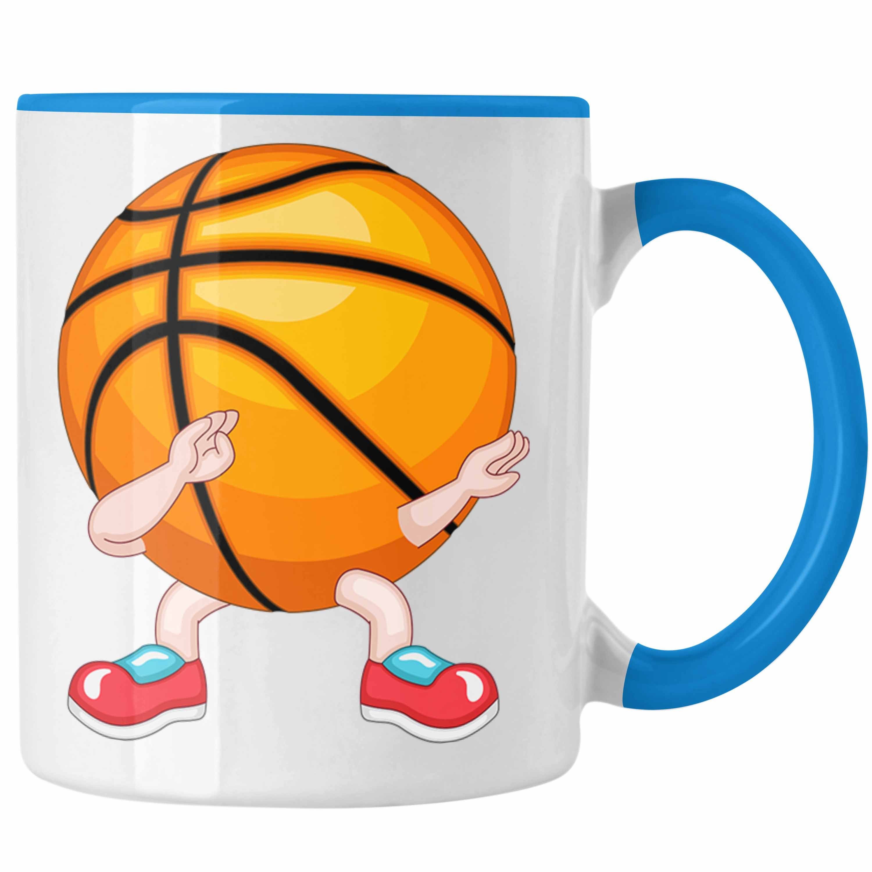 Trendation Tasse Lustige Basketball Tasse Geschenk für Basketball Spieler Coach Trainer Blau
