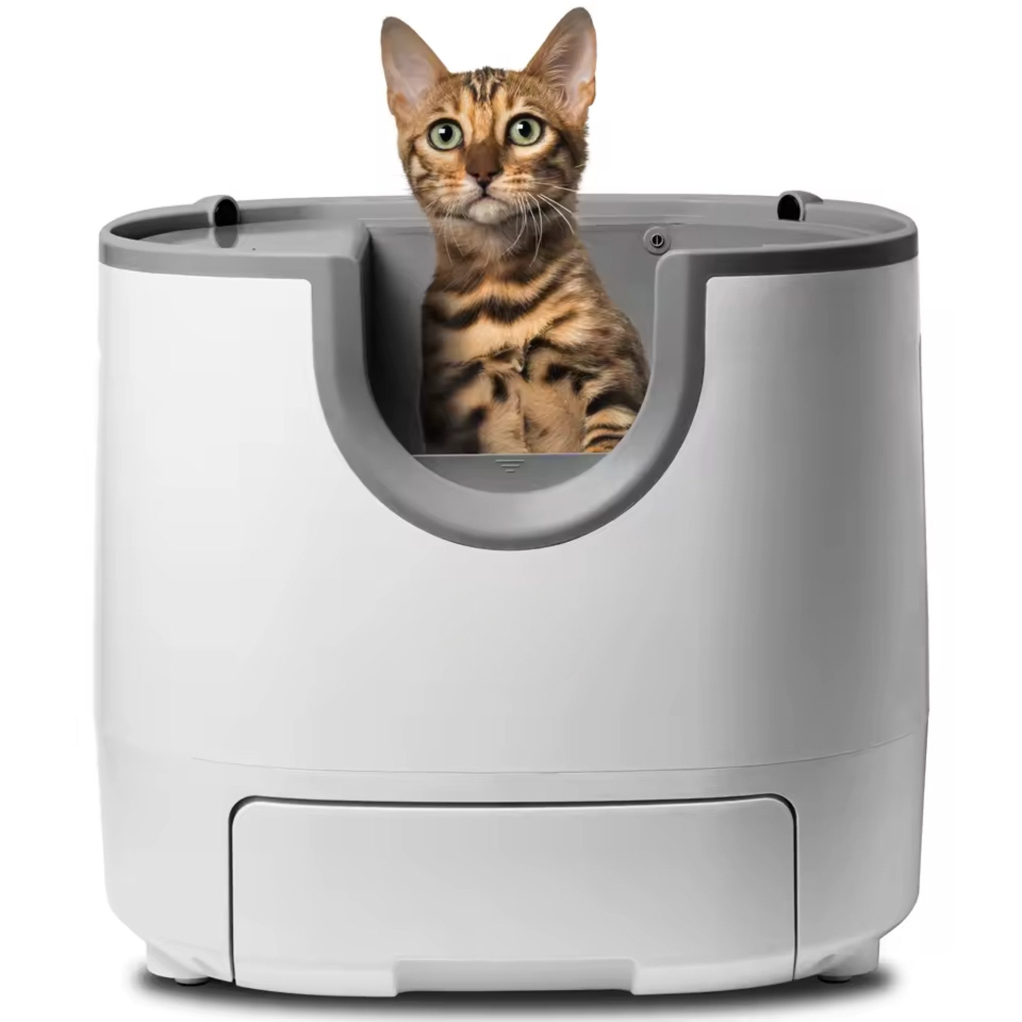 Athlix Katzentoilette Selbstreinigende Katzentoilette automatisch Katzenklo Geruchskontrolle, 9 Sicherheits-Sensoren, Katzenfreundliches, offenes Design