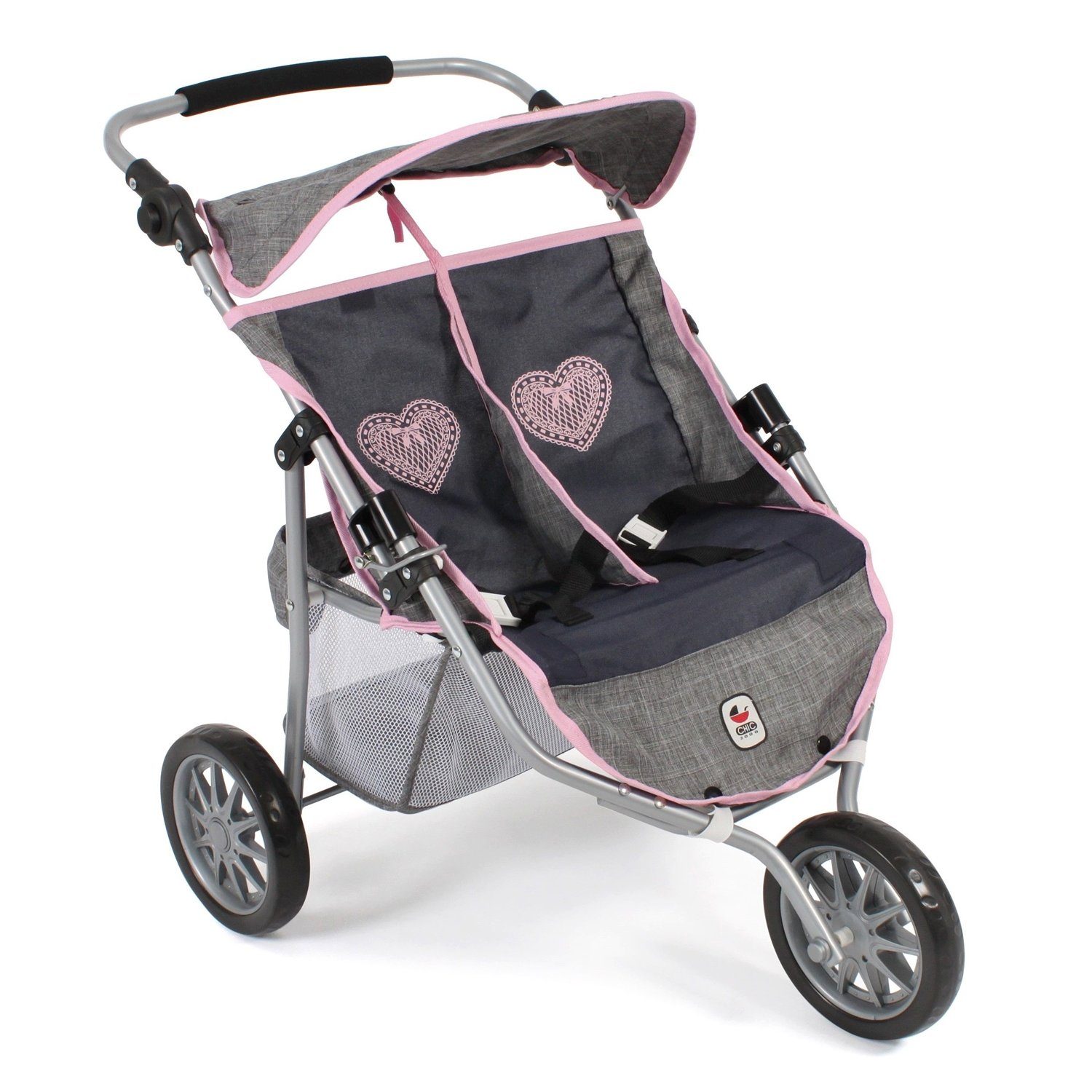 CHIC2000 Puppenwagen 697 26 Zwillings-Jogger, Melange grau-navy günstig online kaufen