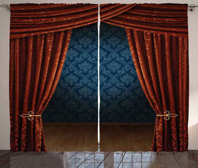 Gardine Schlafzimmer Kräuselband Vorhang mit Schlaufen und Haken, Abakuhaus, viktorianisch Klassische Bühnentheater