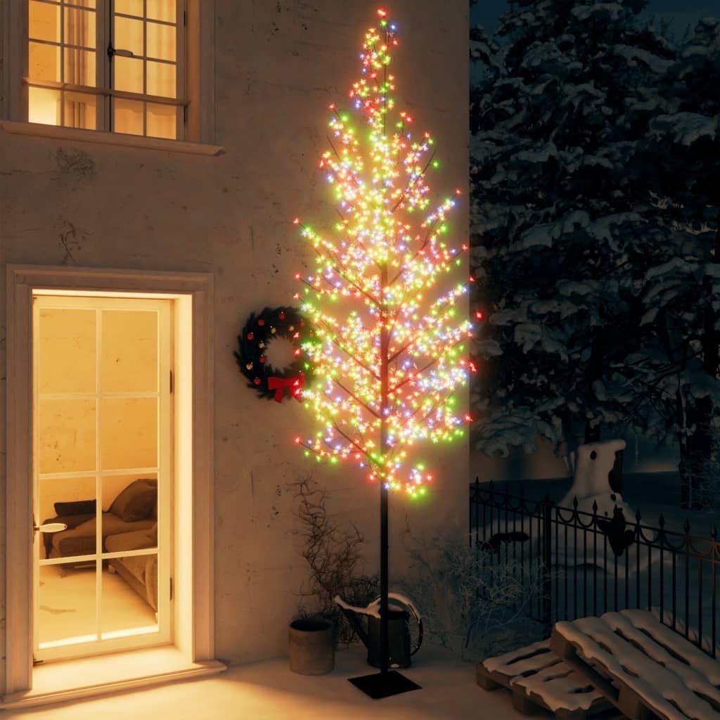 vidaXL Christbaumschmuck Weihnachtsbaum 1200 LEDs 400 Buntes Licht (1-tlg) Kirschblüten cm
