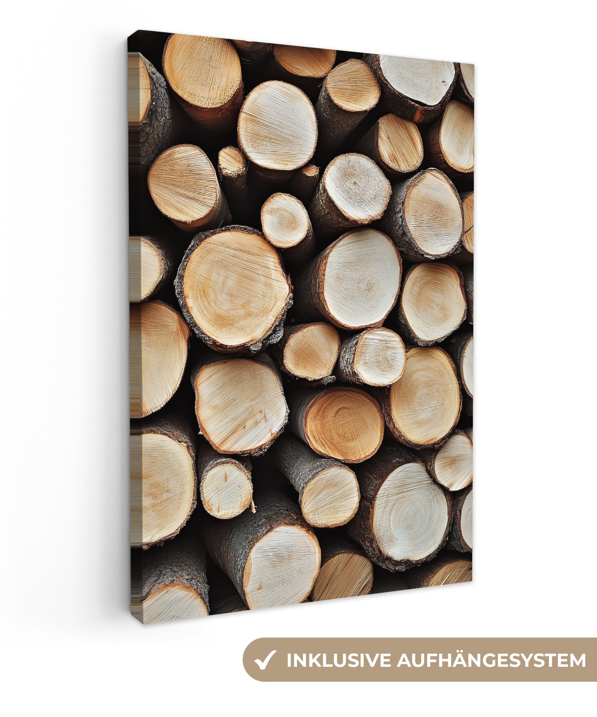 OneMillionCanvasses® Leinwandbild Holz - Baumstämme - Textur, Fotodruck (1 günstig online kaufen