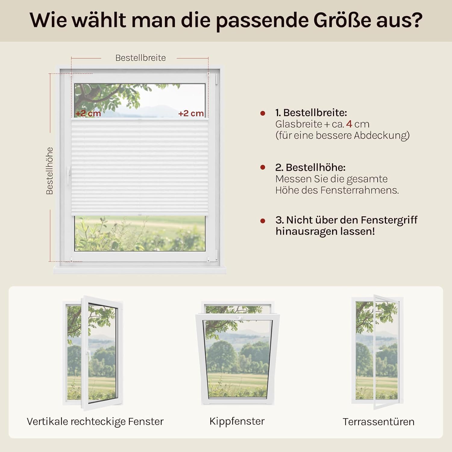 Woltu Plissee, halbtransparent, Klemmfix, Klemmfix, Klemmfix ohne Bohren oder zum Bohren für Fenster & Tür