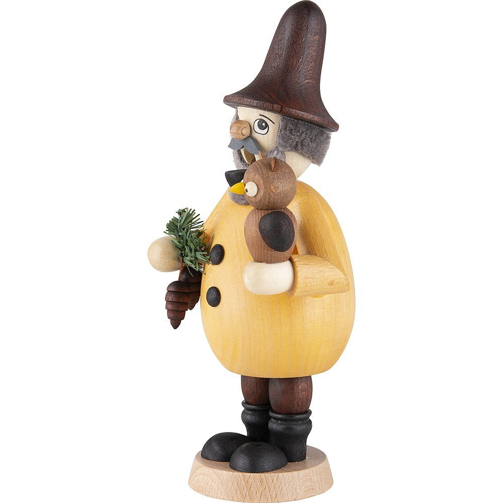 Ullrich Kunsthandwerk Räuchermännchen Waldwichtel mit Eule (17cm) Räuchermann von Ullrich Kunsthandwerk