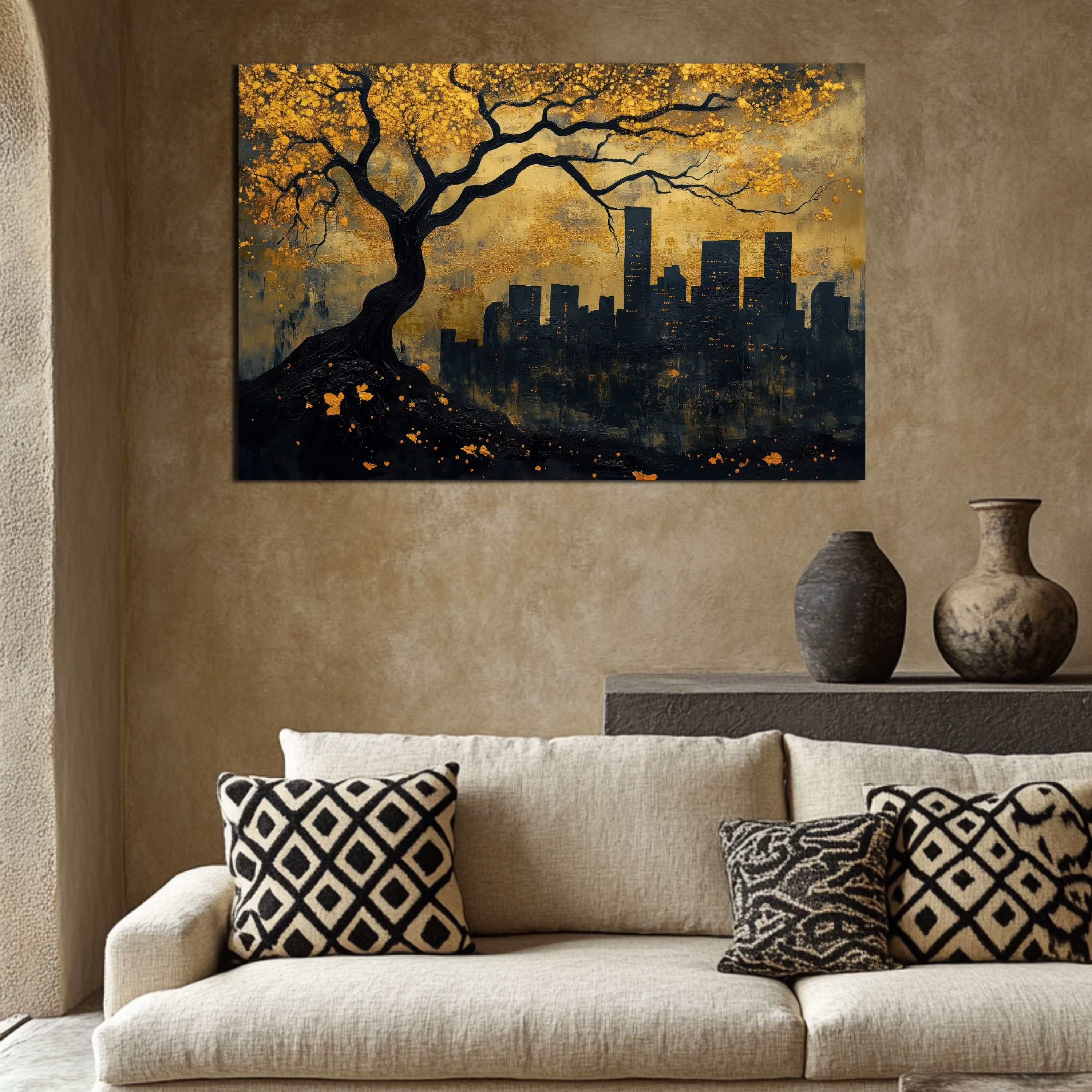 DARO Design Leinwandbild Modern Abstrakt Wandbilder XXL Wandbild Wand Deko Leinwand Bilder, (Lebensbaum - Bild groß Wohnzimmer Schlafzimmer Küche Esszimmer Eint – Bild 5 von 5