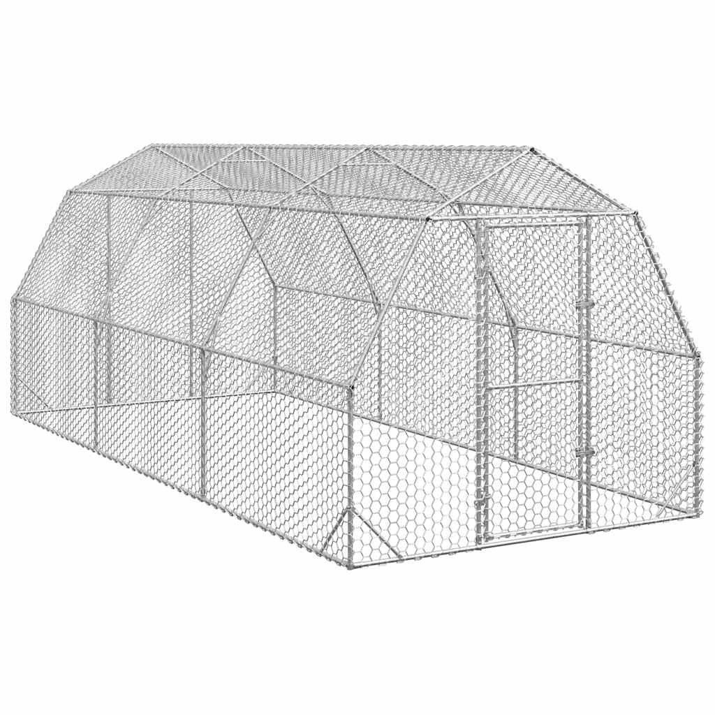 vidaXL Hühnerstall, Hühnerstall 2,5x6x2,25 m Verzinkter Stahl