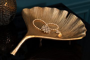 riess-ambiente Dekoschale GINKGO 33cm gold (Einzelartikel, 1 St), Wohnzimmer · Metall · handmade · Schmuck · Boho