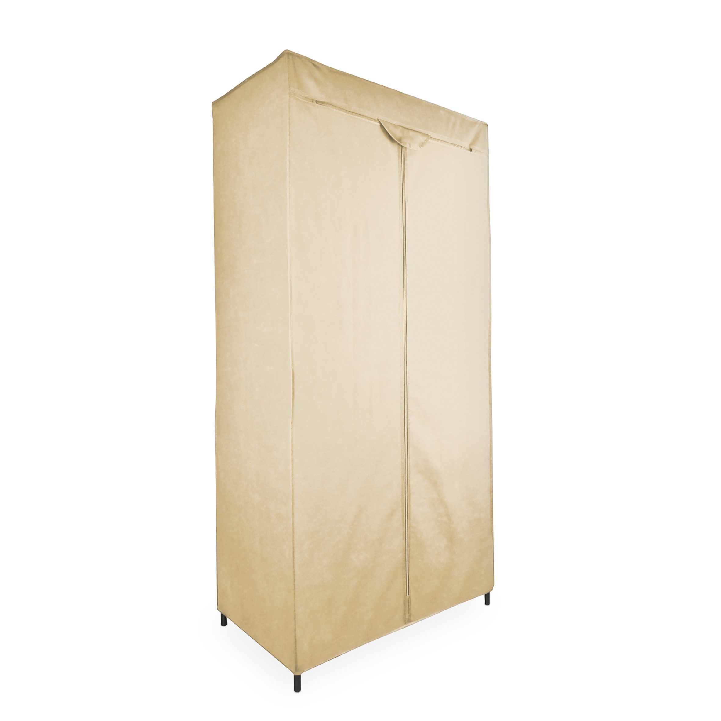 Spetebo Stoffschrank Stoff Kleiderschrank mit Stange 160x75cm - beige (Stüc günstig online kaufen