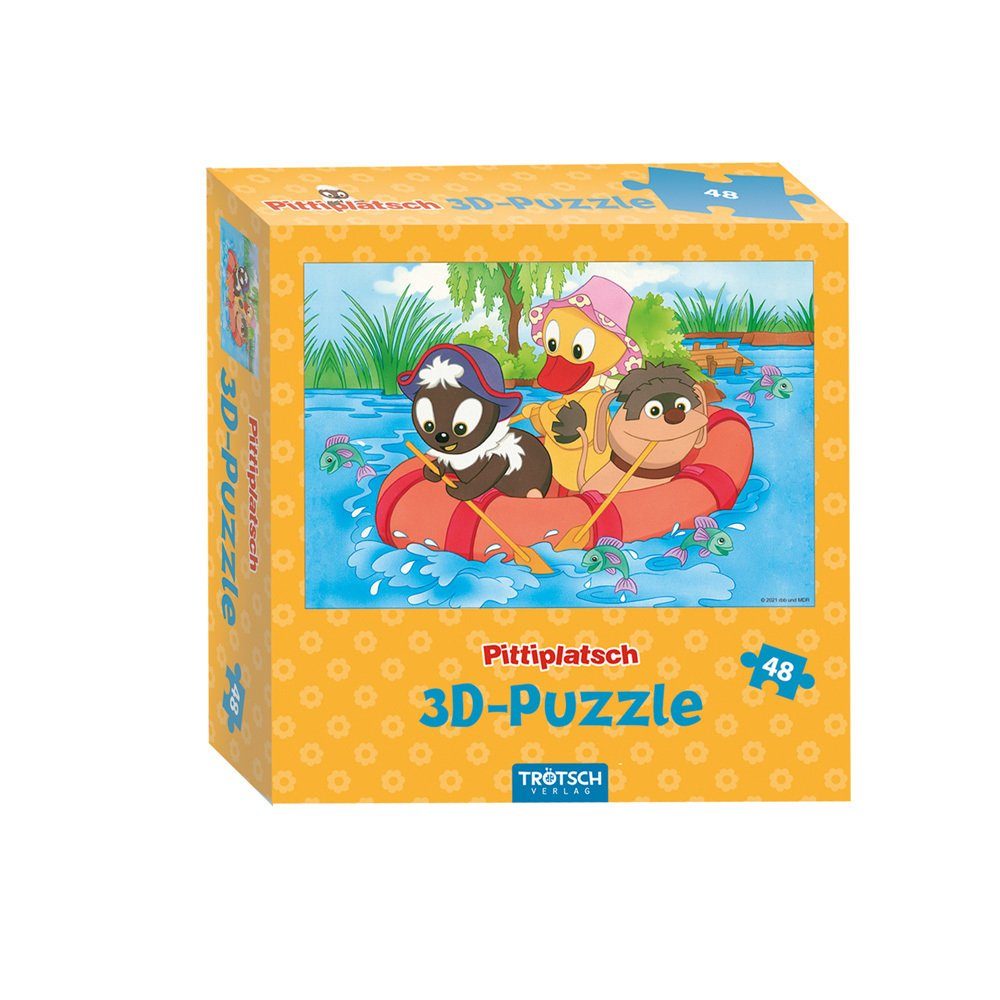 Trötsch Verlag Puzzle Trötsch Pittiplatsch 3D Puzzle Boot, Puzzleteile