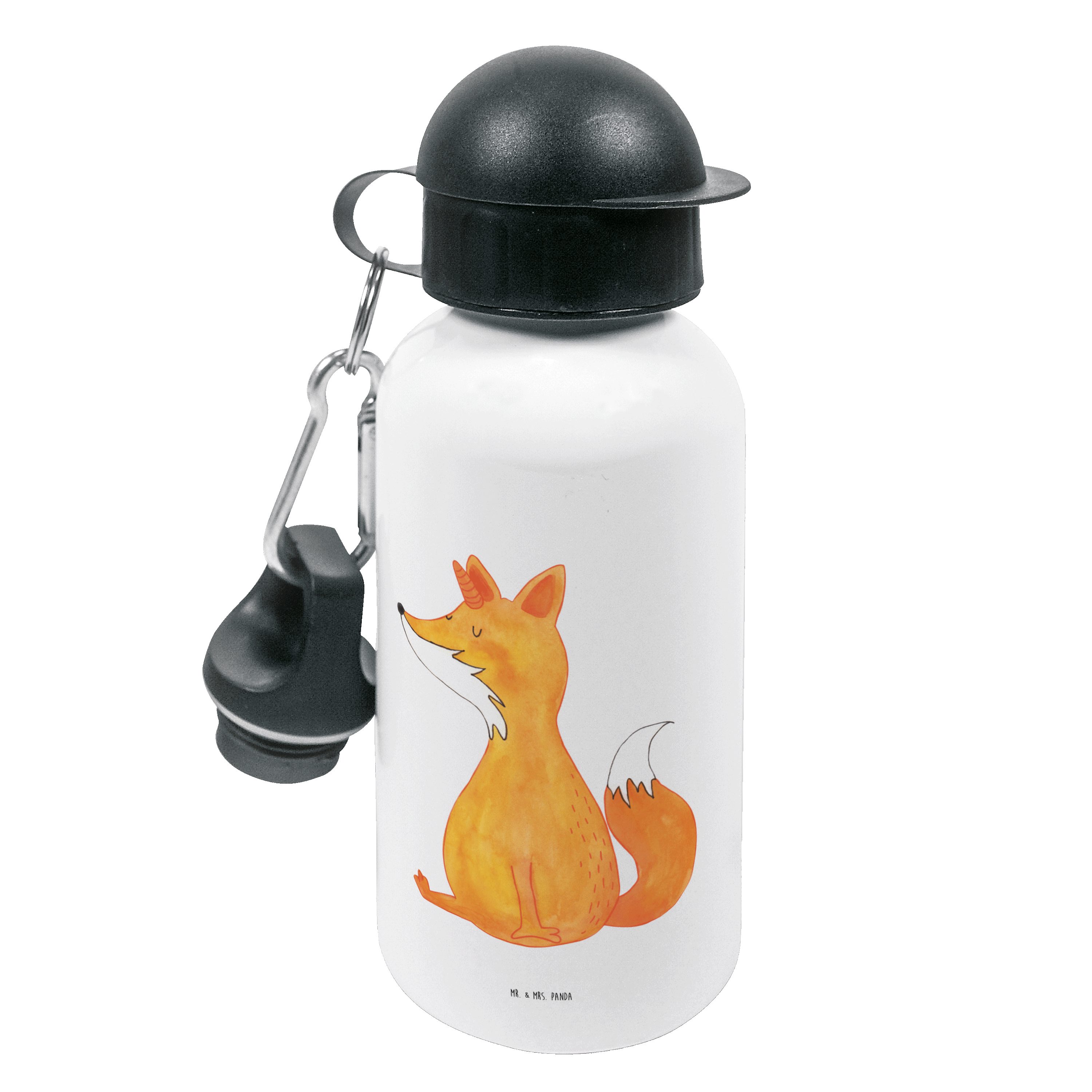Mr. & Mrs. Panda Trinkflasche Fuchshörnchen - Weiß - Geschenk, Kindertrinkflasche, Jungs, Kinder Tr