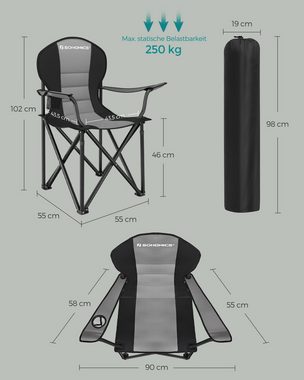 SONGMICS Campingstuhl Klappstuhl, klappbar, komfortabler