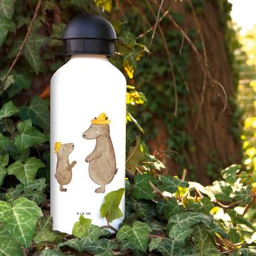 Mr. & Mrs. Panda Trinkflasche Bären mit Hut - Weiß - Geschenk, Danke Papa, Mama, Kind, Flasche, Gru, Leicht zu öffnen