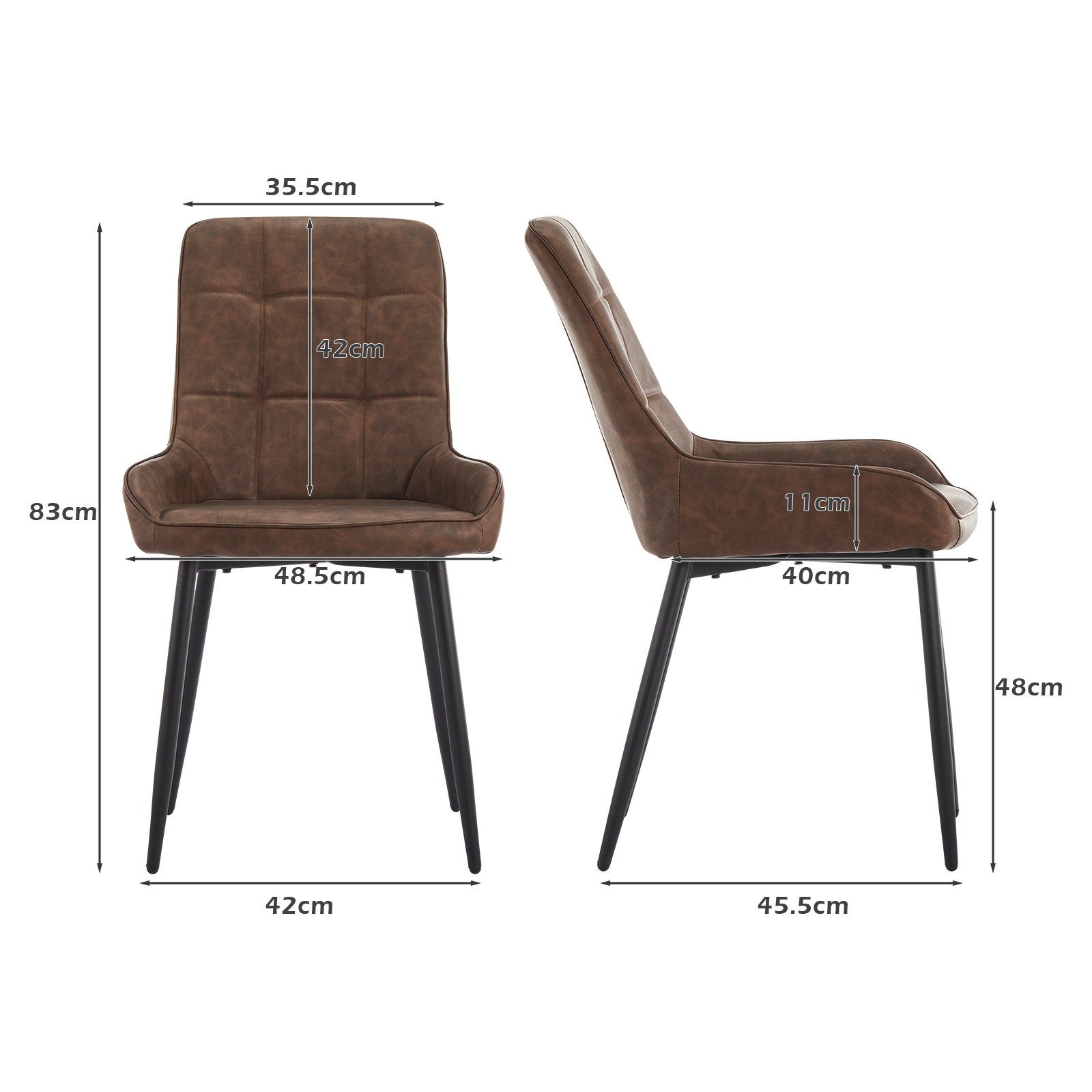 Ofcasa Esszimmerstuhl Polsterstuhl (2er Set), Kunstleder günstig online kaufen