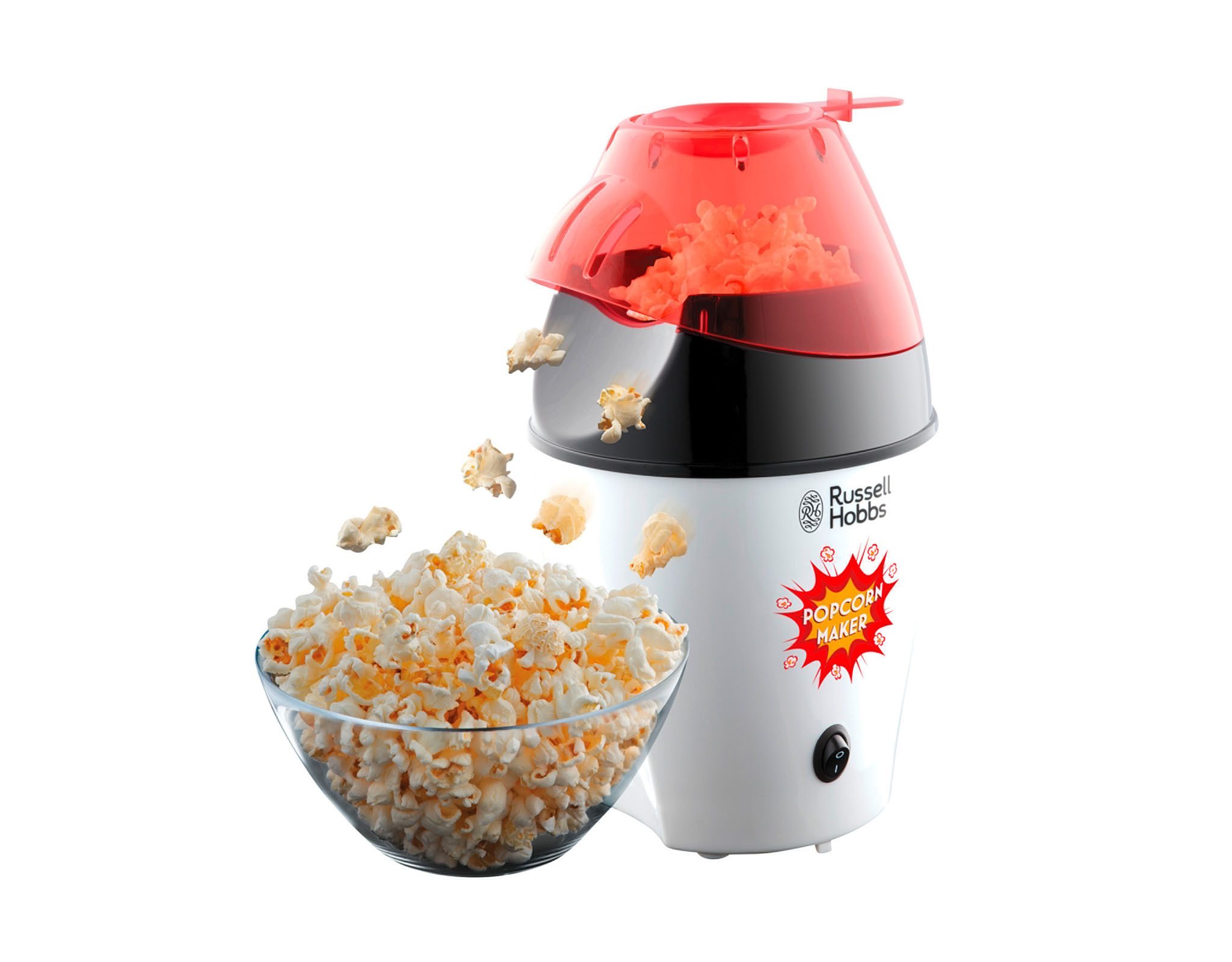 RUSSELL HOBBS Popcornmaschine Russell Hobbs Popcornmaschine Popcorn Maker Fiesta 24630-56 1290 W, Zubereitung durch Heißluft mit Messlöffel
