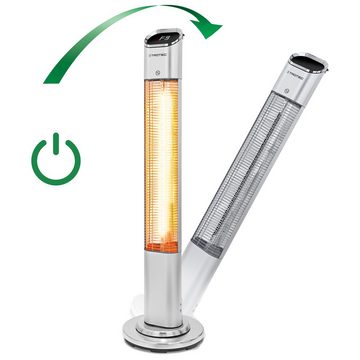 TROTEC Infrarotstrahler Terrassen-Heizstrahler IRS 2050 E, 2000 W, Infrarotwärme ohne Vorheizen 45°-Oszillation für gleichmäßige Wärmeverteilung