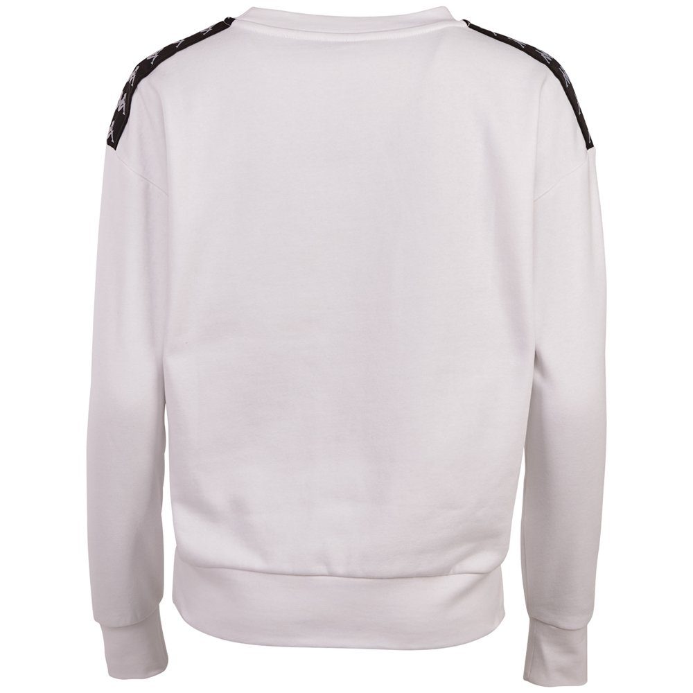 Kappa Sweatshirt Logoband mit Kappa Schultern an - hochwertigem leicht den mit Damen überschnittenen Schultern, Jacquard Sweatshirt