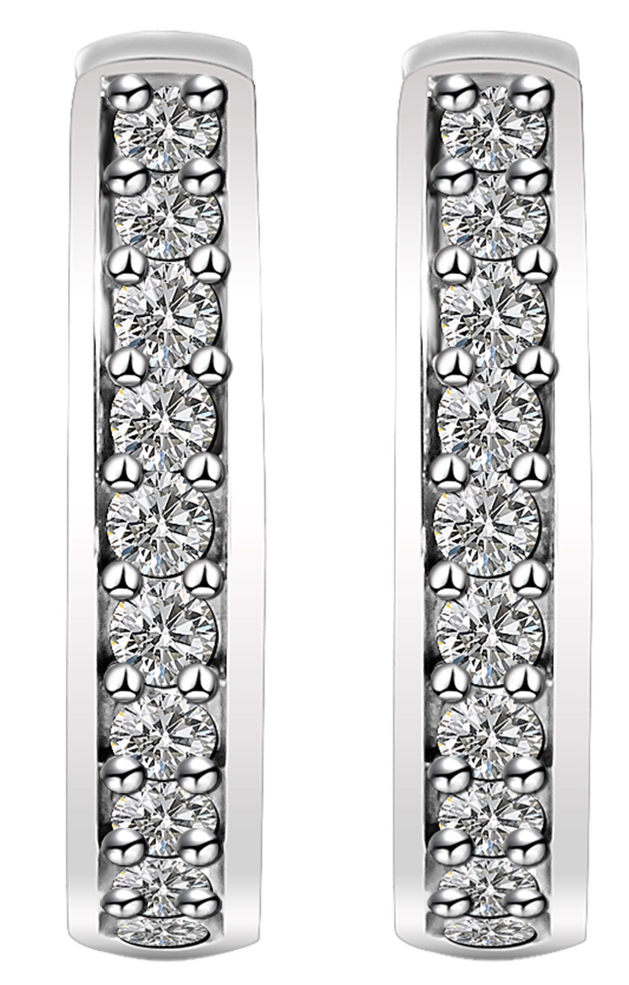 Adelia´s Klappcreolen Ohrringe – Klappcreole aus 925 Silber mit Zirkonia, Ideal als Geschenk zum einfach so