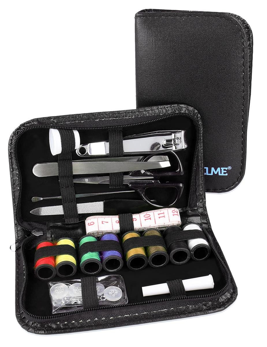 Lantelme Nähkästchen Reisenähset Set Reise Nähset Notfallkit Nähzubehör, Kompaktes Notfallset mit Nadeln Fäden Nagelschere Nagelfeile etc.