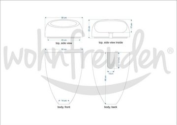 wohnfreuden Waschbecken Marmor Standwaschbecken GENTONG 90 cm schwarz gehämmert (Kein Set), 90_649