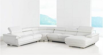 JVmoebel Ecksofa Design Ecksofa Leder Sofa Couch Wohnlandschaft + Couchtisch Sofort, 4 Teile