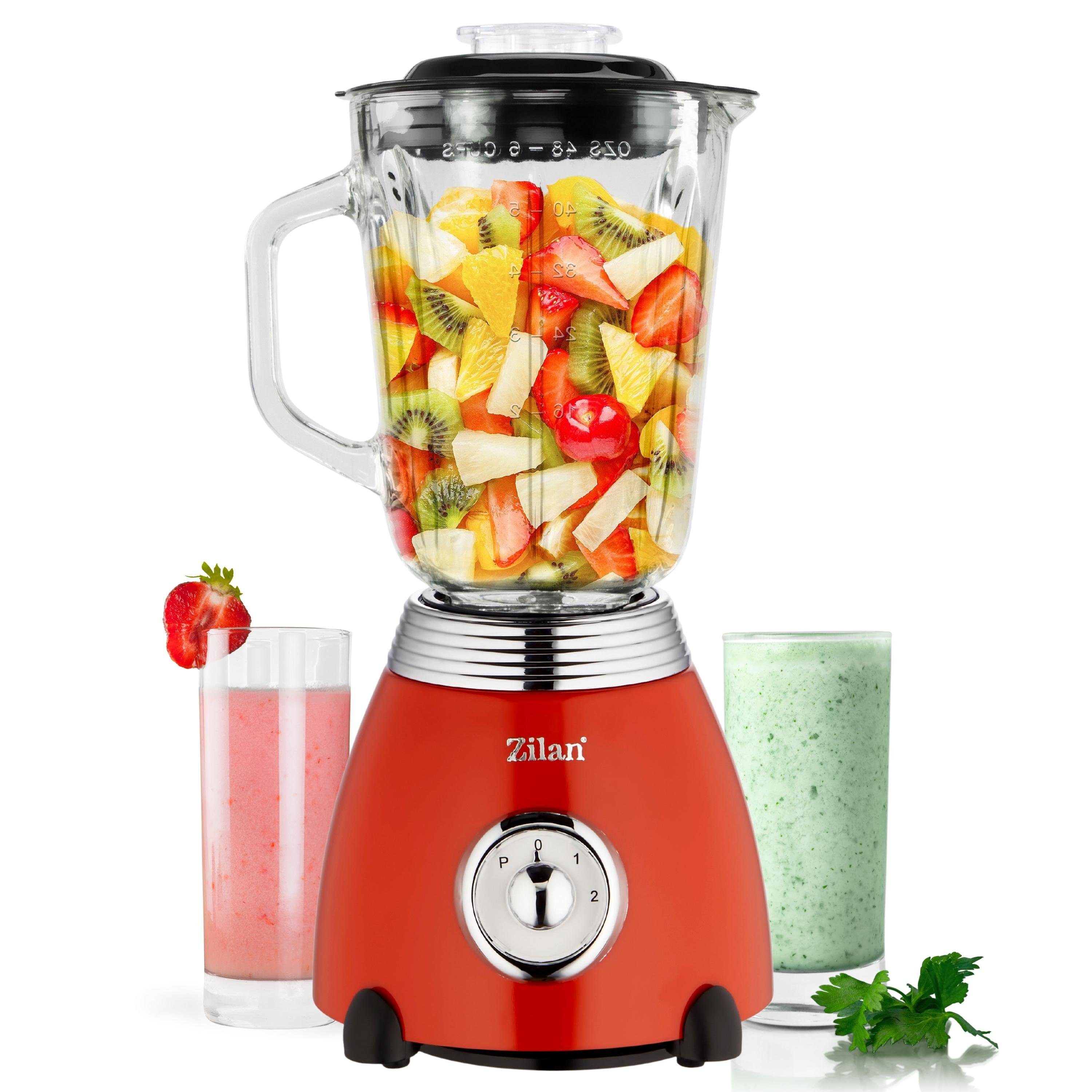 Zilan Standmixer ZLN-7057, 500 W, 1.5 Liter Glas Mixkrug,6-Fach Messer,5 Geschwindigkeitsstufen,BPA-Frei