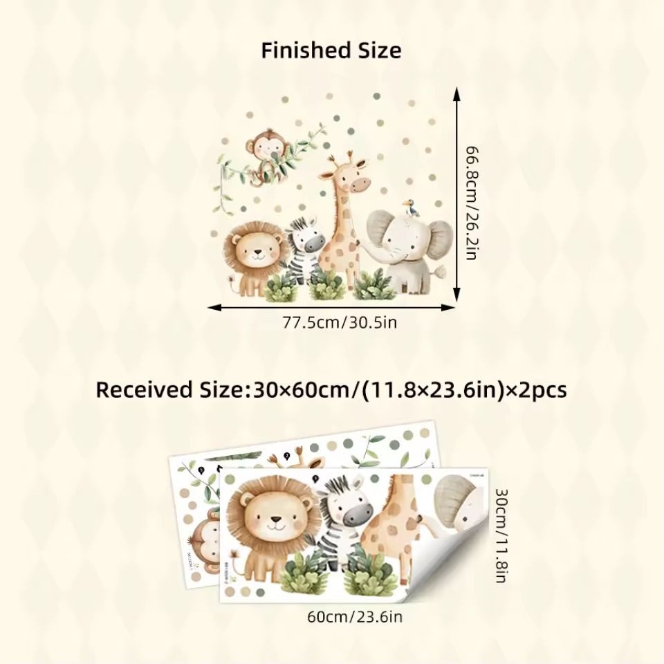 Montegoni Wandsticker Selbstklebende Cartoon Dschungel Tiere Wandaufkleber günstig online kaufen