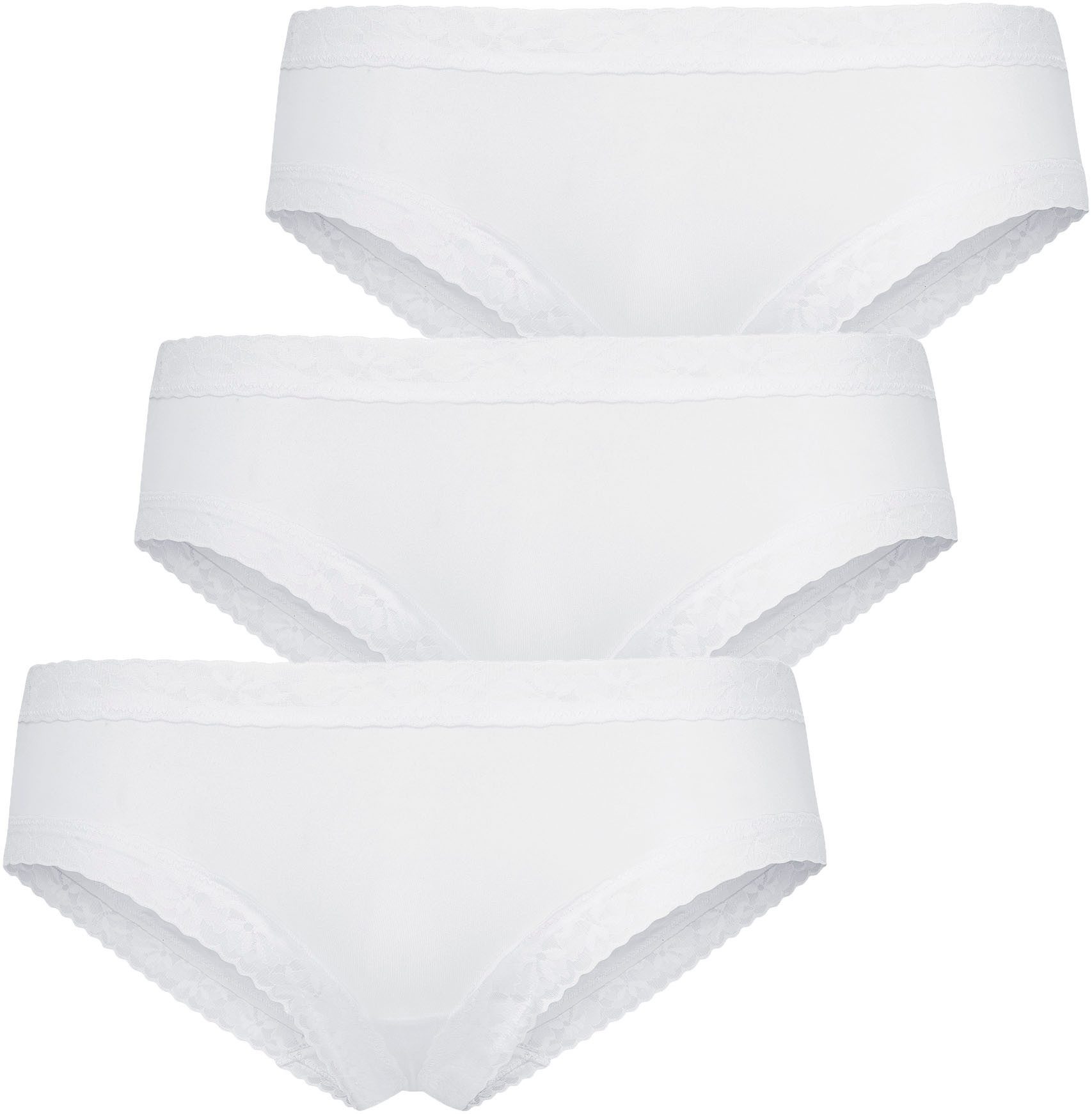 Jockey Hipster Soft Stretch Lace (3er Pack) mit Spitze besetzt