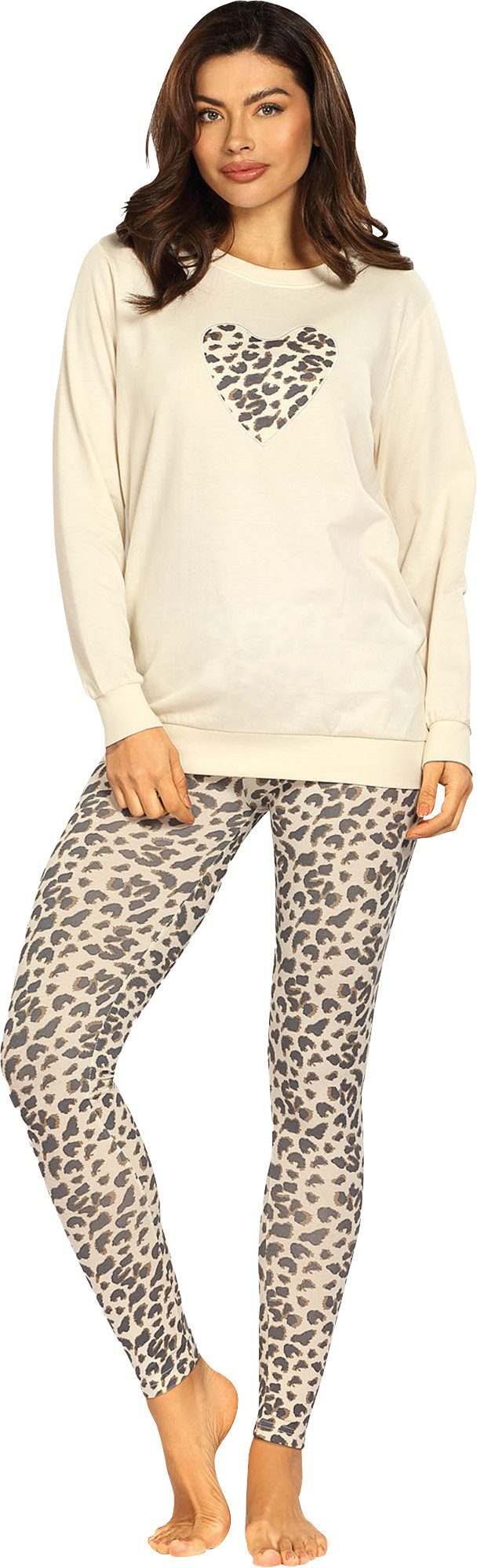 comtessa Pyjama Damen-Schlafanzug gemustert: Leggings günstig online kaufen