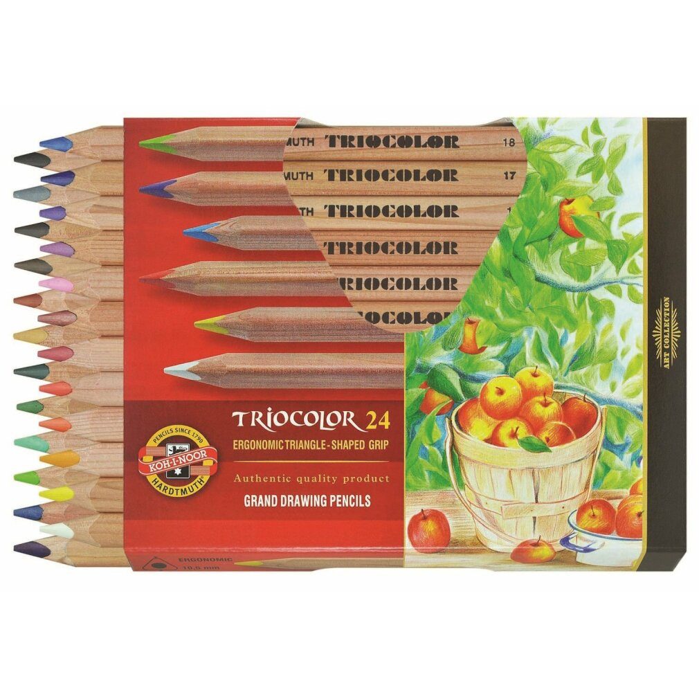 KOH-I-NOOR Buntstift Dreieckige Buntstifte 3154 Triocolor Natur dick 24 Stück