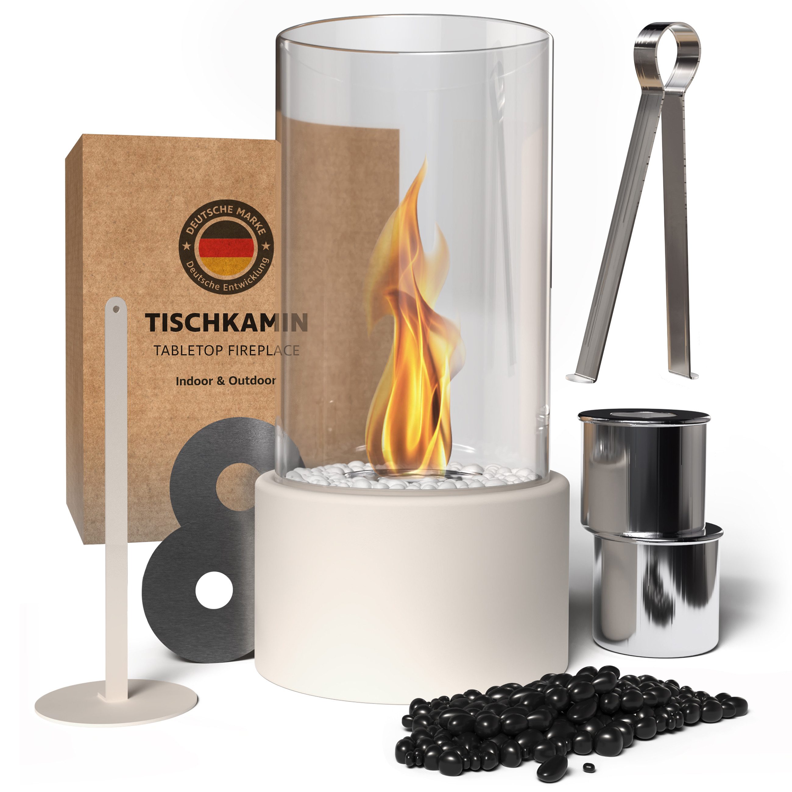 Monster24 Tischfeuer Bio-Ethanol Tischkamin für Indoor & Outdoor, Echtfeuer-Dekokamin (Höhe 31 cm / Durchmesser 16 cm). € 44,95