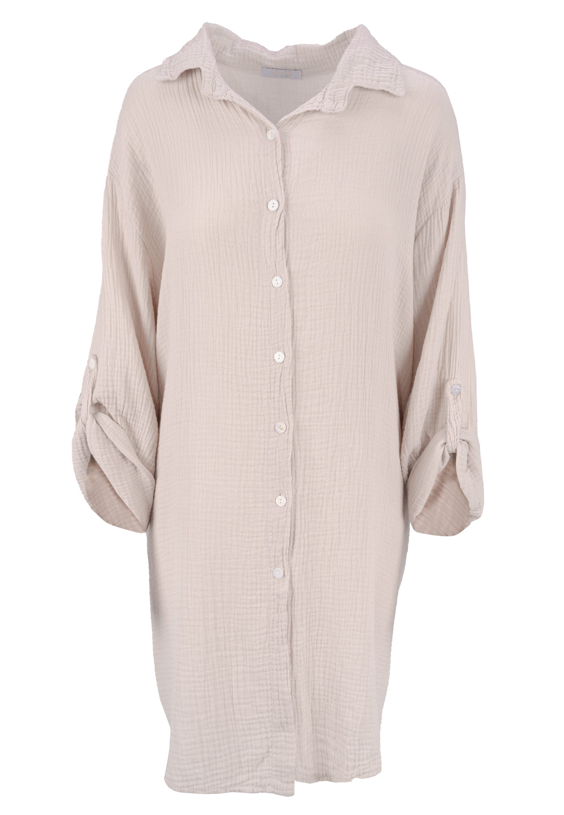 Seasons of April Hemdbluse Oversized Musselinbluse günstig online kaufen