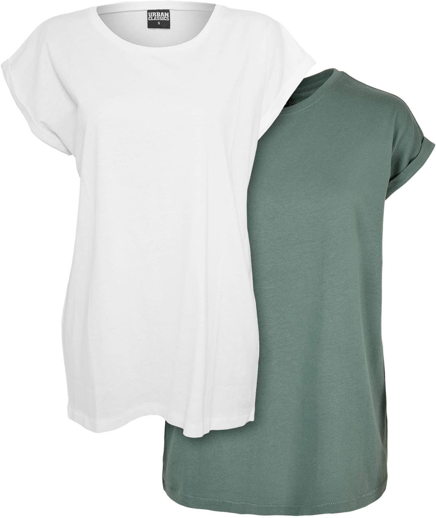 URBAN CLASSICS Rundhalsshirt Ladies Extended Shoulder Tee 2-Pack Damen T-Sh günstig online kaufen