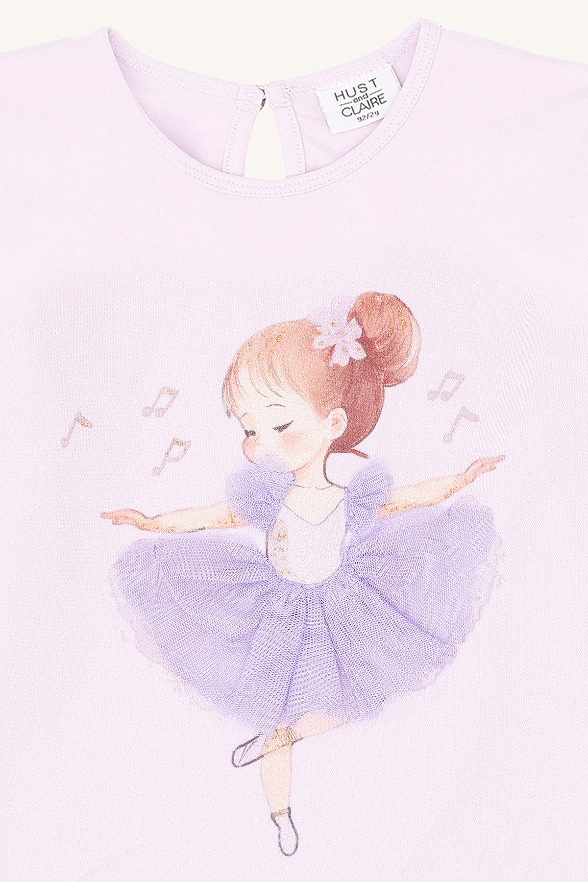 Hust & Claire Langarmshirt Alma (1-tlg) mit Ballerina-Illustration in zarten Pastelltönen