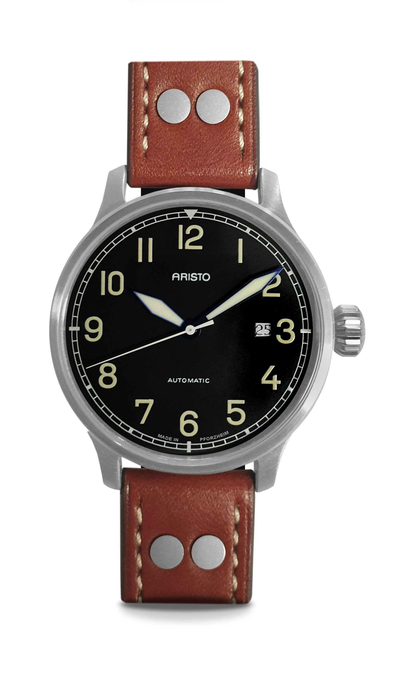 ARISTO Automatikuhr 7H1463-L, RLM Militäruhr - historisches PUW 1463 Automatikwerk (1970), streng limitiert auf 30 Exemplare - Made in Germany