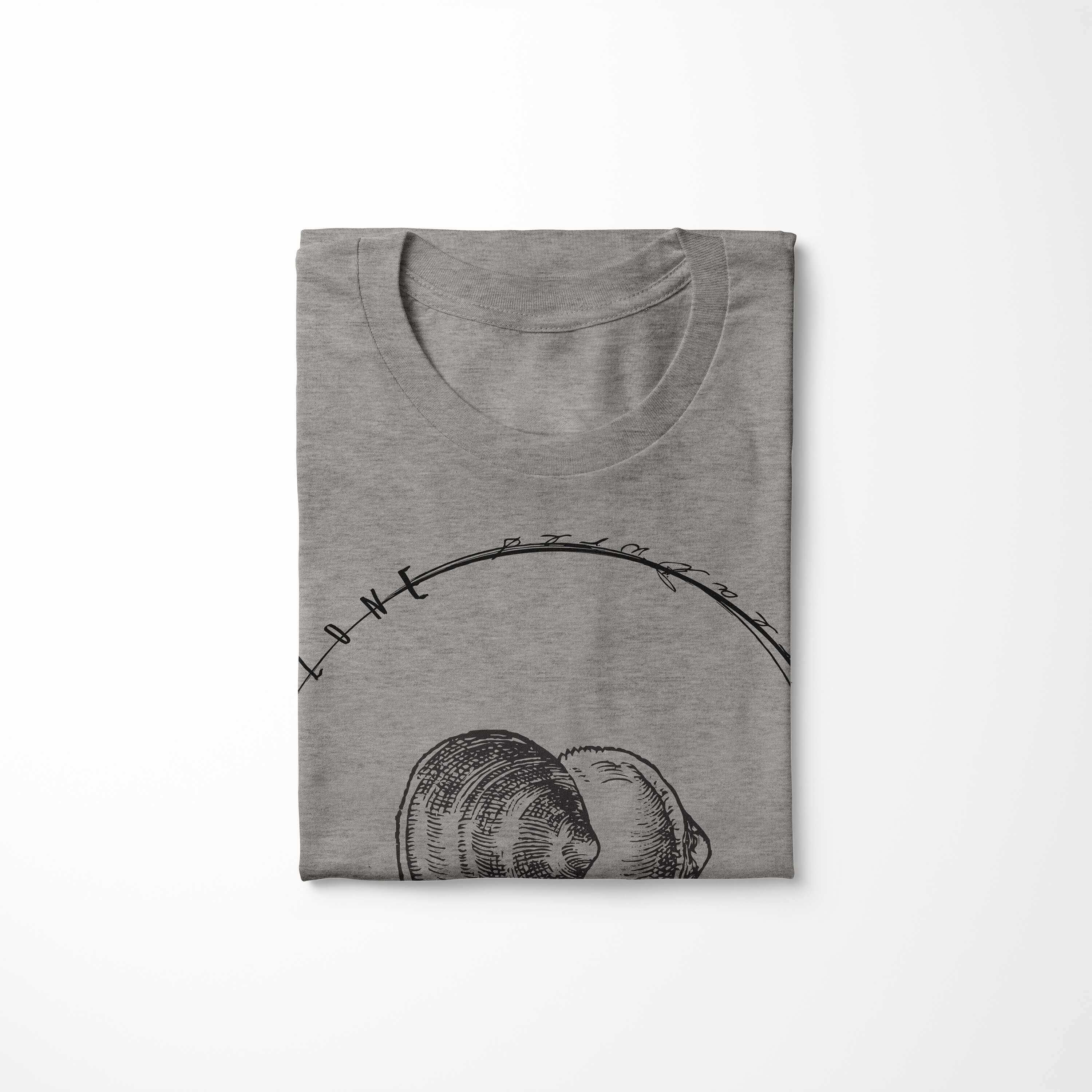 Sinus Art Sea / Creatures, Sea T-Shirt Schnitt 010 Fische Serie: sportlicher - Ash Tiefsee Struktur feine und T-Shirt