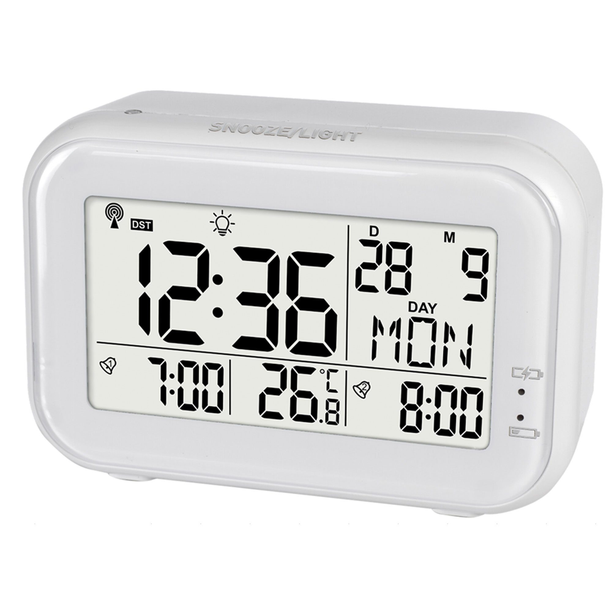 Funkwecker Premium Design-Funkwecker mit Akku Nachtlicht